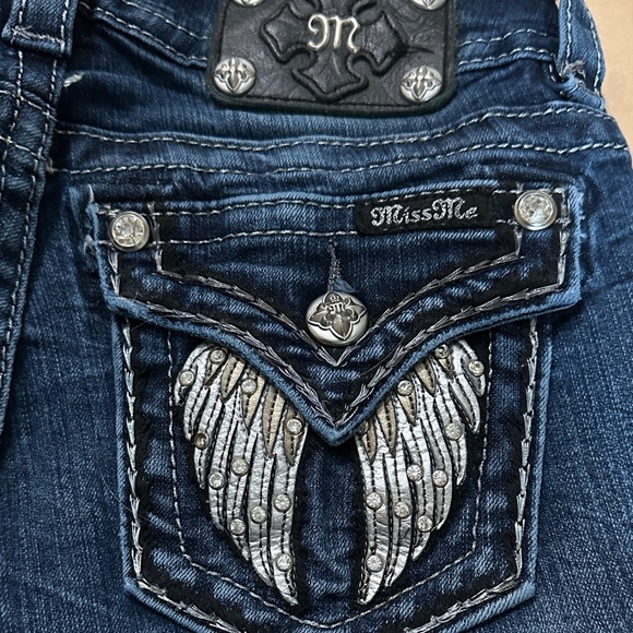 Miss Me Dark Blue Jeans with Silver Accents - Picture 13 of 14